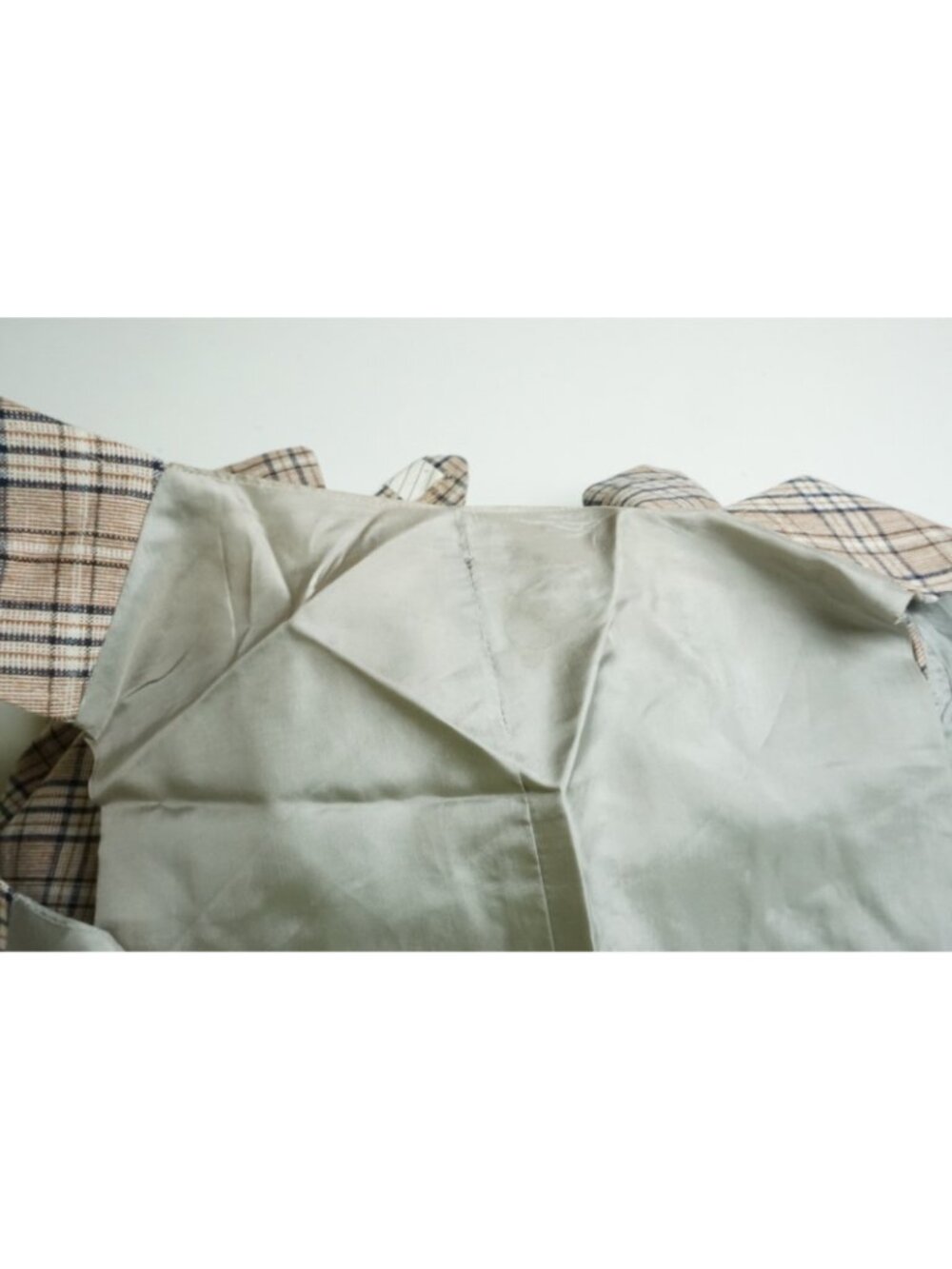 Unbranded VINTAGE Brown Blue Plaid 3 Pc Suit Jacket Pants Vest Sz 40R - Picture 8 of 11
